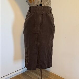 Yves St Laurent Rive Gauche Women's Brown Cotton Skirt